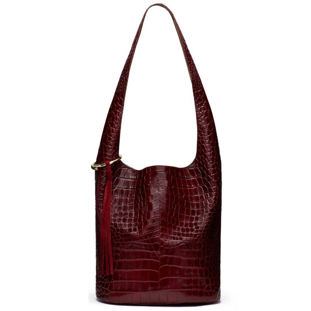 Elizabeth and James Red Croc Embossed Bag + dust bag